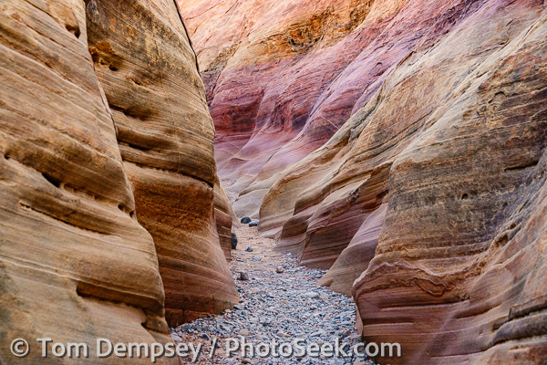 Sandstone rock patterns in Kaolin Wash, Valley of Fire State Park, near Moapa Valley, Nevada, USA.