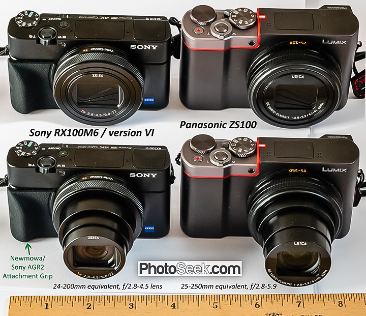Review of Sony RX100M6 / RX100 VI camera versus Panasonic ZS100.