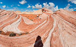 The "Fire Wave" in White Domes area of Valley of Fire State Park, Nevada, USA