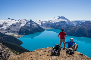See turquoise Garibaldi Lake from Panorama Ridge. Coast Range, British Columbia, Canada.