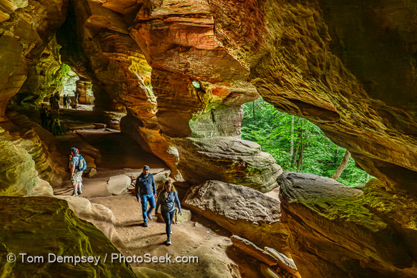 Inside the Rock House cave, in Hocking Hills State Park, near Logan, Ohio, USA