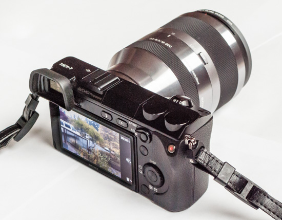 Sony Alpha NEX-7: 13 ounce mirrorless ILC body, 2012, 18-200mm OSS lens.